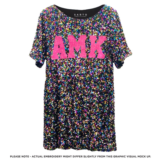 Multicolour Sequin Initial dress