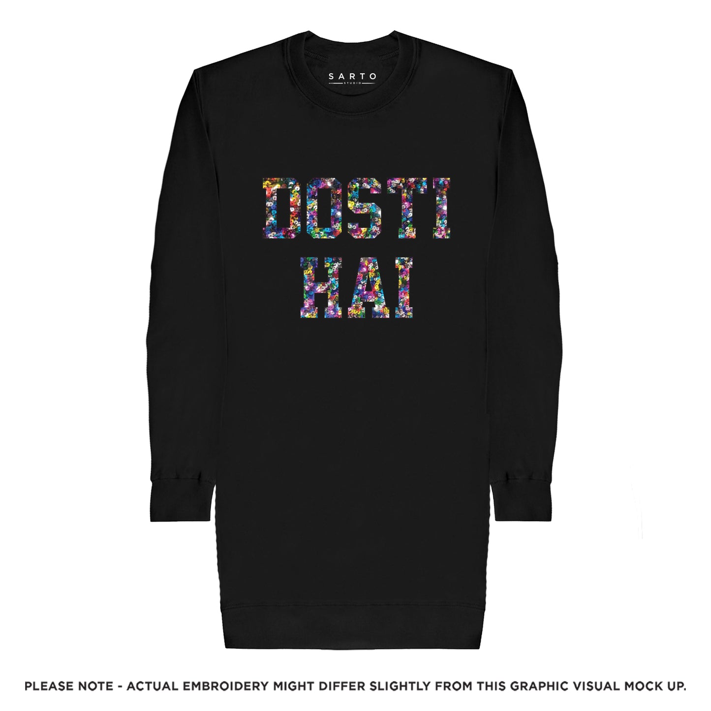 Pyaar Dosti Hai Sequin Sweatshirt Dress