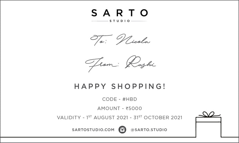 Sarto Studio Gift Card