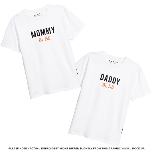 Mommy daddy est. 2022 Tshirt set